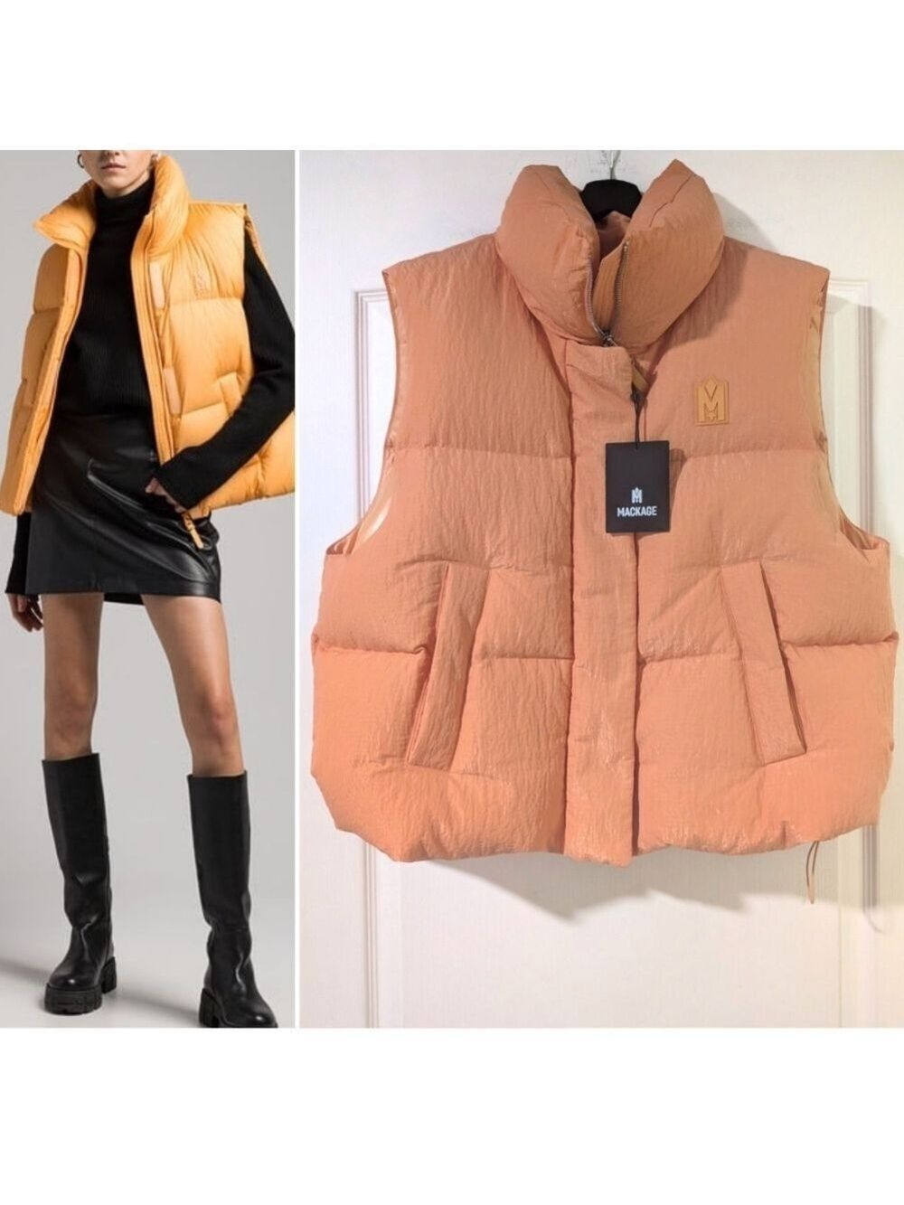 Mackage | Women's Naki Down Puffer Vest In Smoked Orange